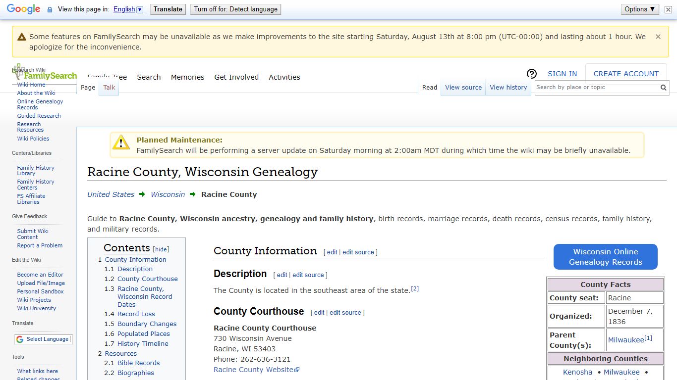 Racine County, Wisconsin Genealogy • FamilySearch