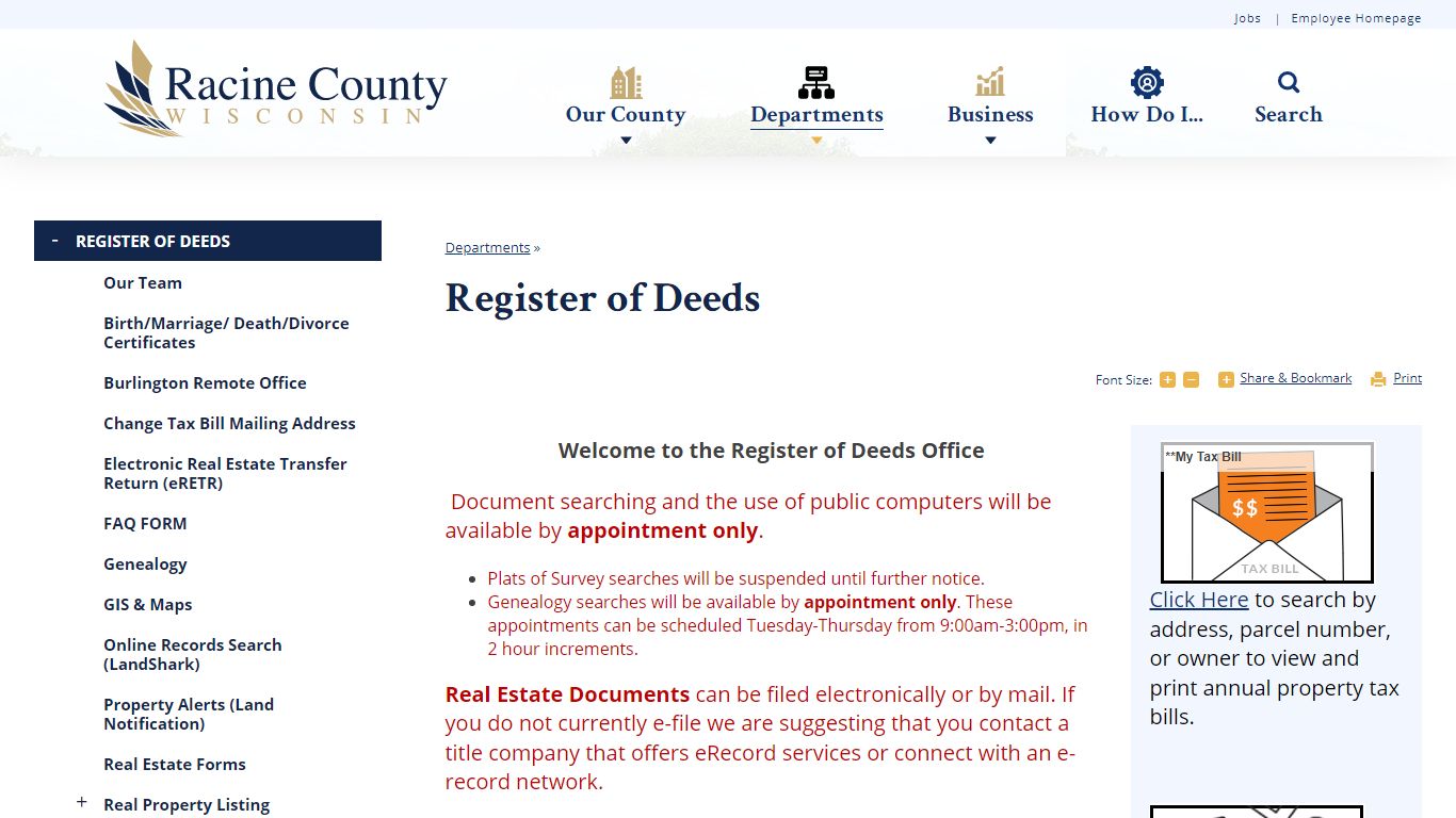 Register of Deeds | Racine County, WI